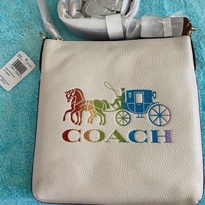 Leather Coach Rainbow Crossybody